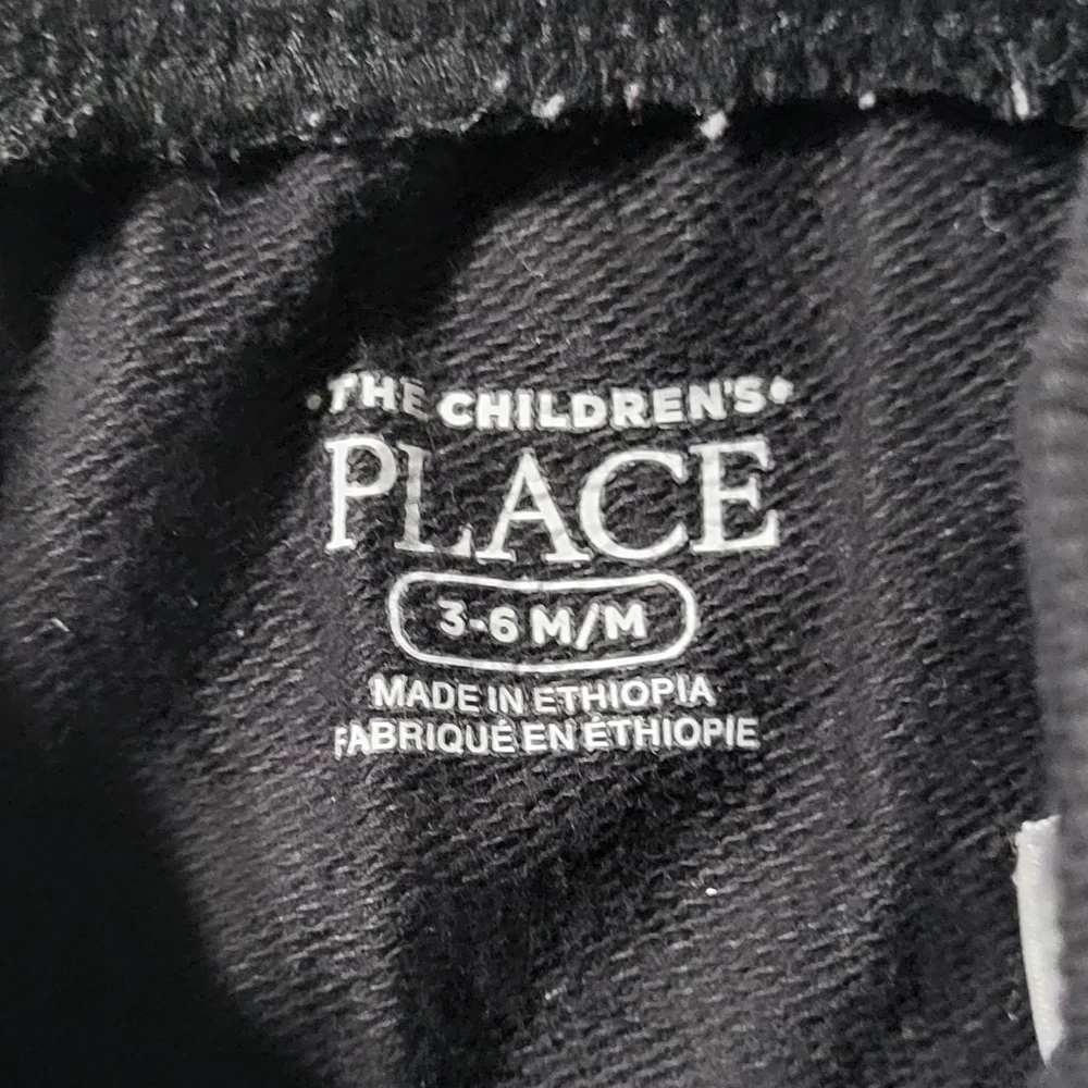 The Children's Place Babies Elasticized Black Joggers Pants Size 3-6M